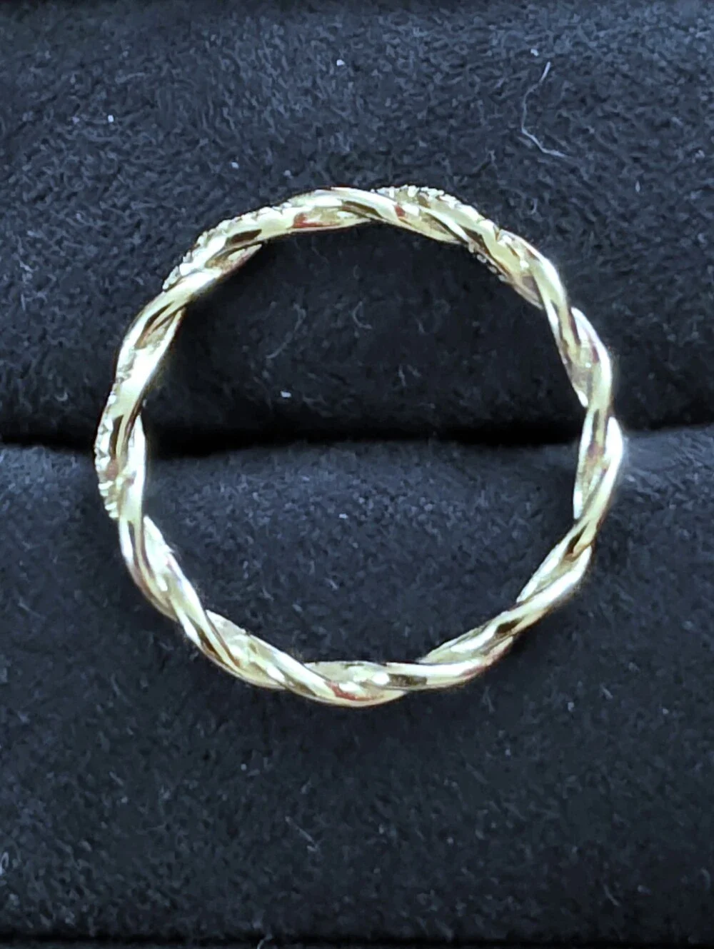 925 Silver CZ Twist Band Ring (Vintage)